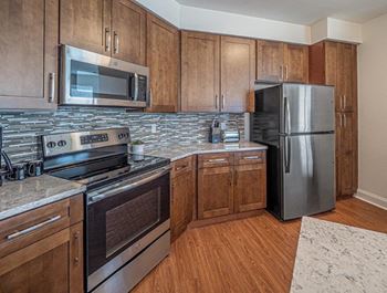 Efficient appliances in kitchen
